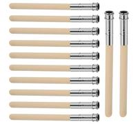 Yarryuter 12 Extensores de Lápiz de Madera para Artistas con Manejar de Metal Ajustable, Alargador, Tirador de Lápiz, Soporte para Carbón