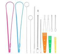 Yarryuter 14 Enhebradores de Cordón, Herramienta de Costura con Volteador de Bucle y Enhebrador Flexible para Sudaderas con Capucha, Fácil de Enhebrar con Cordón.