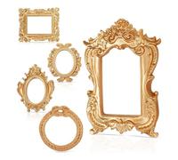 Yarryuter 5 Marcos de Resina Vintage para Fotos, Mini Marcos Ovalados Rectangulares Góticos, Marcos Colgantes para Fotos.