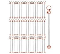 Yarryuter 50 Barras de con Cuentas en, Dijes de Barra de con Cuentas DIY, Accesorios para Hacer Llaveros para Proyectos de Manualidades Colgantes