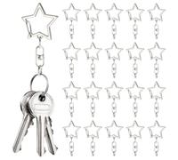 Yarryuter 50 Llaveros con de Resorte en Forma de Estrella, con Hebilla de Cadena y Anilla Abierta, para Hacer Joyas y Llaveros.