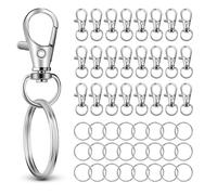 Yarryuter 50 Piezas en 25 Juegos, Cierres de Pinza de Langosta Giratorios de Metal, A Presión y Llaveros Resistentes, para el Kit de Fabricación de Llaveros A