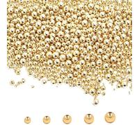 Yarryuter 500 Cuentas Espaciadoras Rellenas de, Cuentas Redondas para Pulsera, Cuentas de Latón de Metal Liso Sin Costuras, para Joyería de Pulsera de Collar DIY