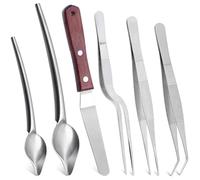 Yarryuter 6 Pinzas de Cocina de Acero Inoxidable para Chef, Cucharas de Dibujo, Espátulas para Estilismo
