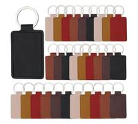 Yarryuter 60 Llaveros de Sintético, Kit de Llaveros Rectangulares de de 6 Colores, Llaveros Grabados para Manualidades de Estampación, Llaveros de