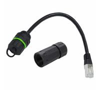 Yarryuter Adaptador de Cable CAT6 de 25 Cm, Resistente Al Agua y Al Polvo, con Cabezal de Red IP68 8P8C, Blindaje para Aviación, Impermeable y A Prueba de Polvo.