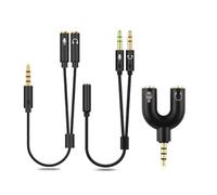 Yarryuter Adaptador Divisor de Auriculares de 3,5 mm (Macho A Hembra), Conector Estéreo Tipo y para Smartphone, Reproductor MP3 y MP4.