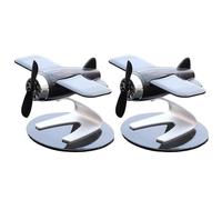 Yarryuter Adornos Decorativos de Avión Giratorios con Energía Solar, Purificador de Aire, Regalo para Amantes de los Aviones, Accesorios de Escritorio para el Hogar, Color Negro