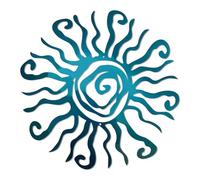 Yarryuter Arte de Pared de Metal Sun God, Decoración Interior/Exterior, Decoración de Pared A Prueba de Óxido de Coral de 12,2 Pulgadas para Dormitorio, Jardín, Patio y Granja F