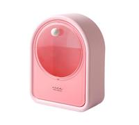 Yarryuter Caja de Almacenamiento Sin Perforaciones, Organizador de Pared, Adhesivo Abatible, Soporte para Bastoncillos de Algodón para Cosméticos, Hogar, Rosa