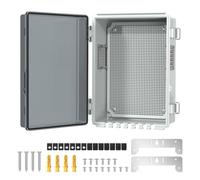 Yarryuter Caja Distribución Impermeable Plástico para Exteriores con Orificio en Forma U, Caja Alimentación con Bisagra para Exteriores, Caja Conexiones Impermeable para Exteriores