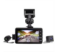 Yarryuter Cámara de Salpicadero DVR para Motocicleta con Cámara Frontal y Trasera, Grabación en Bucle de Vídeo Dual, Resistente Al Agua, para Conducción A Motor.