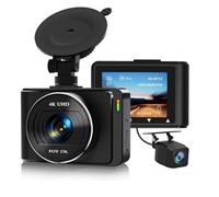 Yarryuter Cámara para Salpicadero de Coche, 4K 1080p Dash CAM Cámara Grabadora WiFi Trasera Delantera para Coches con Control de Aplicación, Sensor G, Grabación en Bucle