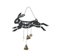 Yarryuter Campanilla de Viento Colgante Conejo DecoracióN de Campana de Viento Vintage Accesorio de DecoracióN en Forma de Conejo para Puertas Patios Jardines