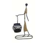 Yarryuter Candelabro de Hierro Nórdico con Escultura de Personaje Abstracto, Candelabro de Mesa, Lámpara de, No Contiene Velas