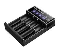 Yarryuter Cargador Inteligente de Batería LCD USB de 4 Ranuras Duales para Batería de Litio Recargable 18650 de 3,7 V para Baterías AA/AAA NI- de 1,2 V