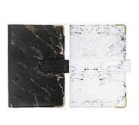 Yarryuter Carpeta de Presupuesto, 2 Piezas, Carpeta de MáRmol A6 Carpeta de Cuaderno Carpeta de Presupuesto Personal de 6 Anillas para Sobre de Dinero Papel de Relleno A6