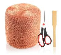 Yarryuter Control Roedores Cobre,para Ratones,Ratas,Roedores,Murciélagos y Caracoles,Bloqueador Bricolaje,Relleno para Orificios Drenaje y Trampa para Ratones Lana 5pulgadas X 100pies