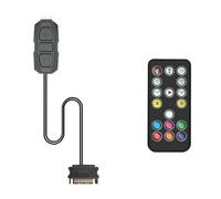 Yarryuter Controlador ARGB de 5 V y 3 Pines A Fuente de Alimentación, Controlador RGB, Concentrador de 3 Pines para Computadora, CPU, Ventilador, Caja, Luz LED, Radiador, Color Negro