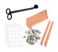 Yarryuter Cortavelas y Mechas para Velas Sin Humo con Soporte de Hierro para Hacer Velas DIY, 100 Unidades de 5,1 X 0,5 Pulgadas