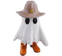 Yarryuter Decoración de Fantasmas de Halloween, Fantasma de Vaquero, Lindas Estatuas de Halloween para Interiores, Espeluznantes con Botas para la Repisa de la Chimenea del Hogar.