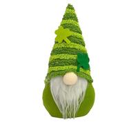Yarryuter Día de San Patricio Leprechaun Decoraciones de Felpa Muñeca de Gnomo de Peluche Irlandés Decoración de Nudos Decoración de Muñeca Sin Rostro Verde-A