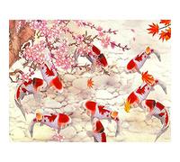 Yarryuter Diamante Bordado Carpa Diamante Pintura de Diamante Kit de Punto de DecoracióN Regalo Diamante Redondo