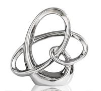 Yarryuter Escultura Geométrica de Cerámica con Decoración Dorada, Figura Abstracta Decorativa para el Hogar y de Mesa B