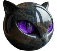 Yarryuter Estatua de de Lujo Negra, Decoración para el Hogar y Regalos, Decoración de Gatito Tallada A Mano, Lindos Amantes de los Gatos Morados.