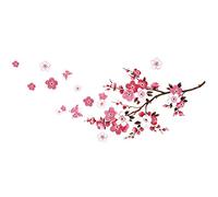 Yarryuter Etiqueta Impermeable de Pared de Patron de de Ciruelo de Mariposa para Dormitorio