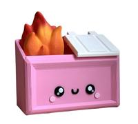 Yarryuter Figura de Escritorio con Diseño de Basurero en Llamas en 3D, Accesorio Divertido, Adorno, Soporte para Bolígrafo con Diseño de Basurero en Llamas, Regalo de Broma A