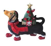 Yarryuter Figuras de Perro Salchicha, Lindas Esculturas Iluminadas, Decoración Navideña para Escritorio, Mesa, Estante, Hogar, Dormitorio.