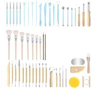 Yarryuter Juego de 52 Piezas para Esculpir Cerámica y Arcilla. Incluye Herramientas para Tallar, Dar Forma y Puntear.