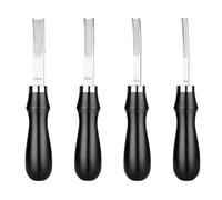 Yarryuter Juego de Herramientas para Biselar Bordes de de 4 Tamaños, Cuchillo de Biselado de Boca con de Madera, para Cortar y Adelgazar Artesanalmente