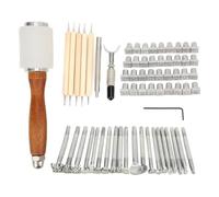 Yarryuter Juego de Herramientas para Trabajar el, 21 Patrones con Letras y Números - Aleación de Zinc y Madera de para Proyectos de Bricolaje