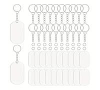 Yarryuter Juego de Llaveros Acrílicos en, Adornos Transparentes en para Manualidades, Etiquetas de Joyería, Embalaje de Regalos.