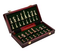 Yarryuter Juego de Tablero Retro de Ajedrez de AleacióN de Zinc para Adultos, Juego de Ajedrez PortáTil Plegable para Principiantes de Torneo, 12 Pulgadas, 2 Jugadores