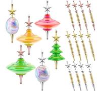 Yarryuter Kit de 12 Adornos para Árbol de Navidad para Proyectos de Torneado de Madera, Manualidades, Bricolaje, Decoración Colgante de Árbol de Estrella, Kit de Torneado de Madera para Fiestas.