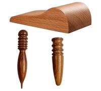 Yarryuter Kit de Bruñidor de Bordes de y Correa de Madera para Doblar, Herramientas Artesanales de para Pulir Puntas de Borde de Cabeza Redonda