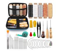 Yarryuter Kit de Costura de, Agujas de Coser de Ojo de, Costura Resistente para Asiento de Coche, Mochila, Alfombra, Botas, Zapatos, Lona