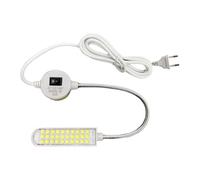 Yarryuter Lámpara de Trabajo para Máquina de Coser Industrial de 30 LED, Cuello de Cisne Flexible de 360°, Enchufe Europeo.