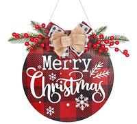 Yarryuter Listado de Madera de Navidad Adornos NavideñOs de Pared para el Hogar NúMero de Casa de CelosíA de Frutas Rojas de Navidad