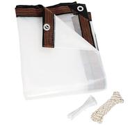 Yarryuter Lonas Impermeables Transparentes de 8X10 Pies, Cubierta Resistente una la Lluvia para JardíN Al Aire Libre, Lona de Vinilo Transparente con Ojales
