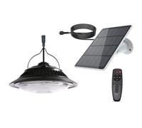 Yarryuter Luces Colgantes Solares de un Solo Cabezal, Lámpara de Cobertizo Interior y Exterior con Control Remoto, Colgante Led para Trastero, Porche y Jardín