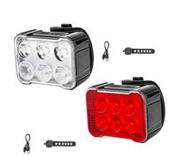 Yarryuter Luces Delanteras y Traseras para Bicicleta, Impermeables, Recargables por USB, para Uso Diario en Bicicleta