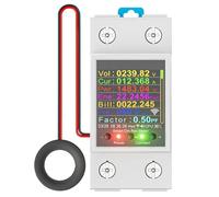 Yarryuter Medidor de Energía Inteligente Tuya WiFi con Riel DIN, Corte por Fugas, Monitoreo de Voltaje y Corriente en KWh en Tiempo Real, Bobina de Inductancia Mutua.