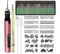 Yarryuter Mini BolíGrafo Grabador InaláMbrico Recargable Kit de Herramientas de Grabado DIY para Plantillas de Joyas de Madera de PláStico de CeráMica de Vidrio de Metal A