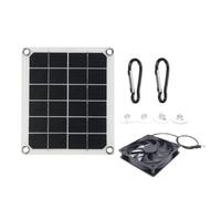 Yarryuter Mini Ventilador de 10 W con Panel Solar para Invernadero, Autocaravana, Gallinero y Mascotas.