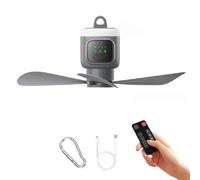 Yarryuter Mini Ventilador de Techo con Control Remoto, USB, Inalámbrico, Portátil, Luz LED, para Acampar, Pequeño y Portátil.