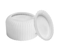 Yarryuter Molde de Silicona con Tapa Portavelas CilíNdrico, Vela 3D Molde de Silicona Portavelas de Cemento DIY Forma-B